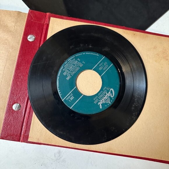 Christmas 45 RPM 8 Records Vintage White Silver Bells 12 DAYS OF FROSTY SNOWMAN - Picture 13 of 14